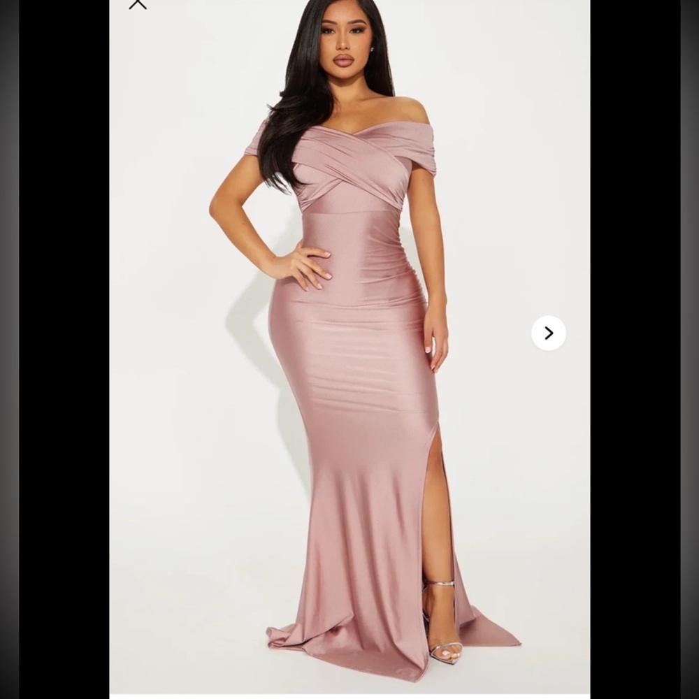 Elegant Off-Shoulder Pink Dress
